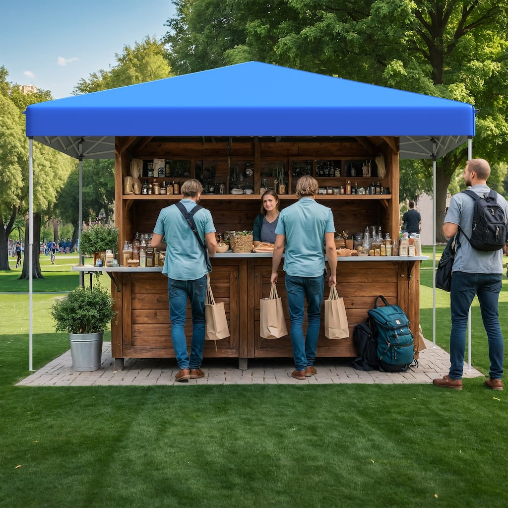 Pop Up Canopy Tent – Outdoor Shade Gazebo with Storage Bag & Sandbags,Easy Setup Canopy for Patio, Camping, Beach