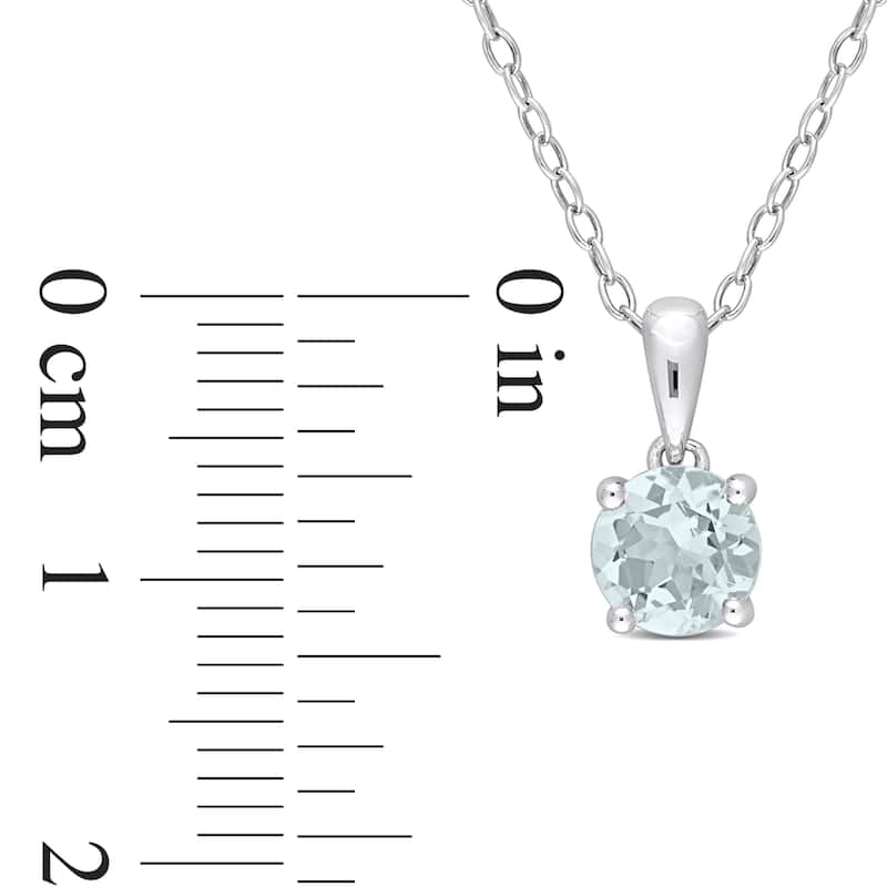 Miadora Birthstone Gemstone Heart Design Solitaire Necklace Sterling Silver