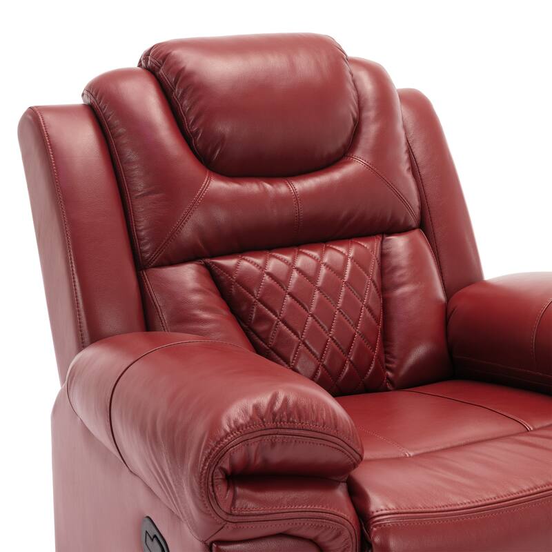 Home Theater Seating Manual Recliner Chair with LED Light Strip for Living Room,Bedroom, Black
