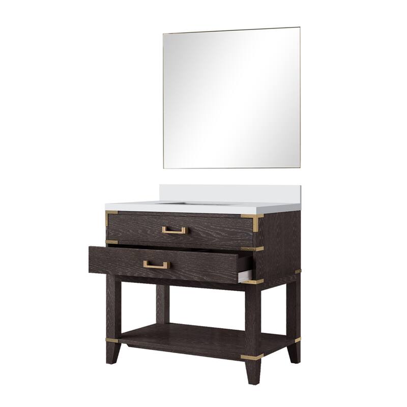 Norwalk Bath Vanity with Quartz Top, Sink and Mirror