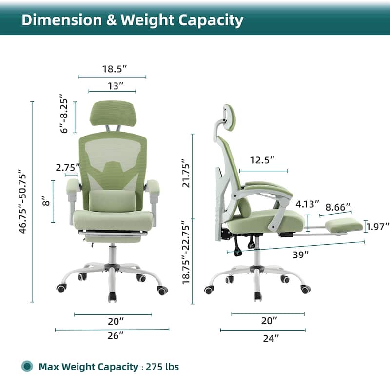 Breathable Mesh Recliner with Adjustable Lumbar Support