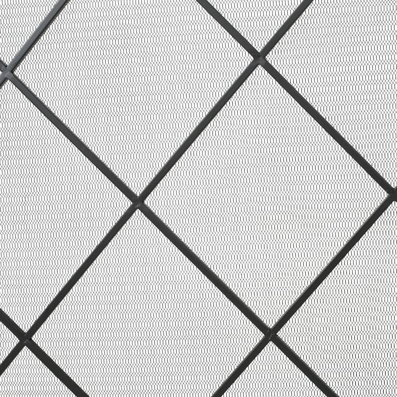 Roomfitters Modern Geometric Fireplace Screen, Single-Panel Design with Stylish Circle Patterns and Durable Mesh