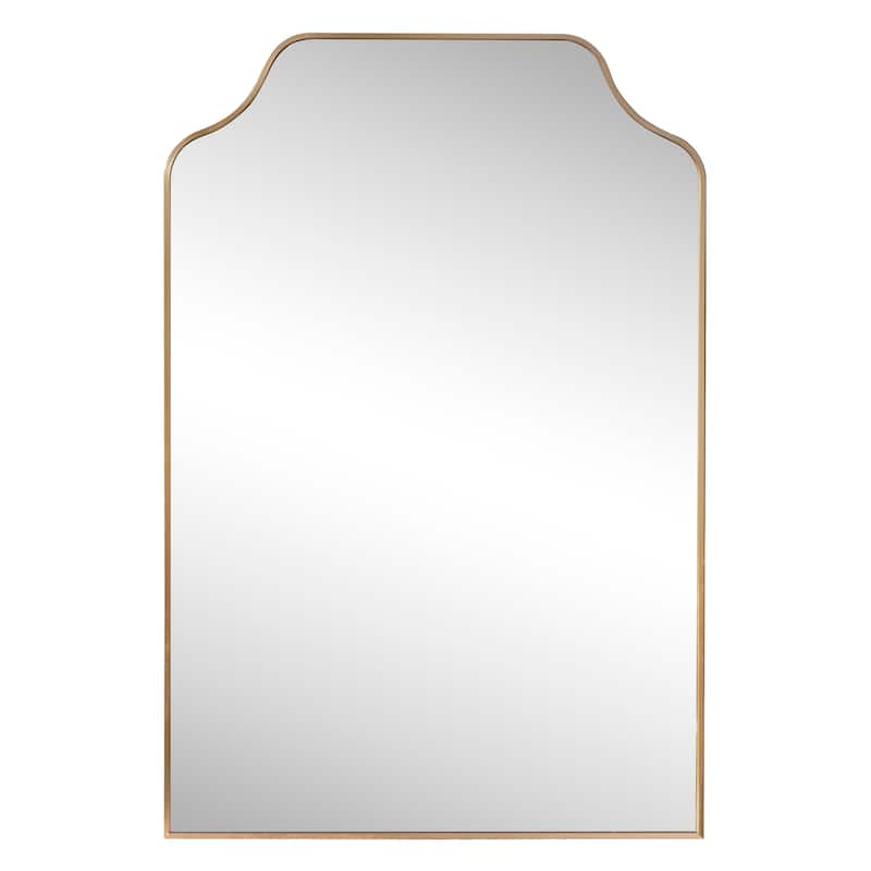 JONATHAN Y Scalloped-Top Metal Framed Wall Mounted Mirror - 36 H x 24 W x 1.08 D