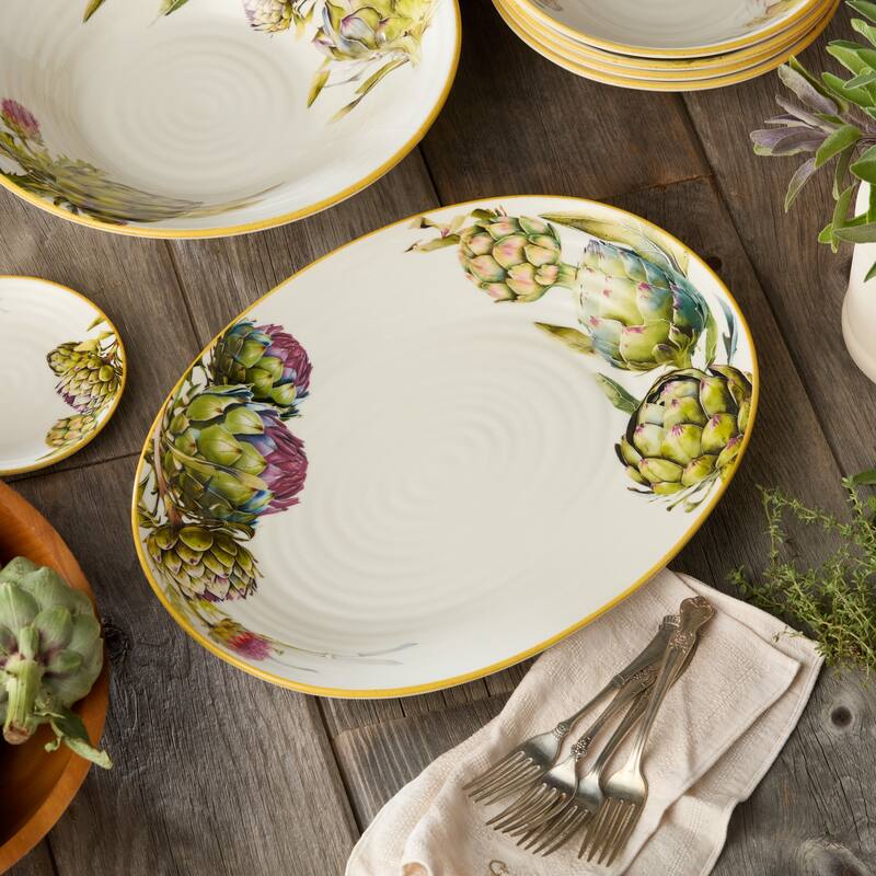 Certified International Verdura Oval Platter 16" x 12" - 16"W x 12"D x 1.5"H