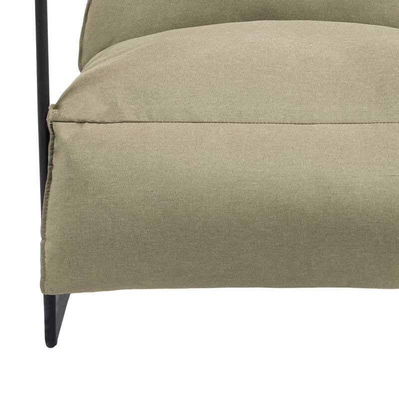 Metal Framed Sling Fabric Accent Chair Set of 2