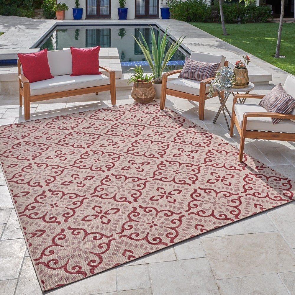 Gertmenian Solterra Bohemian Moroccan Global Weather Resistant Polypropylene Flatweave Indoor/ Outdoor Area Rug Collection