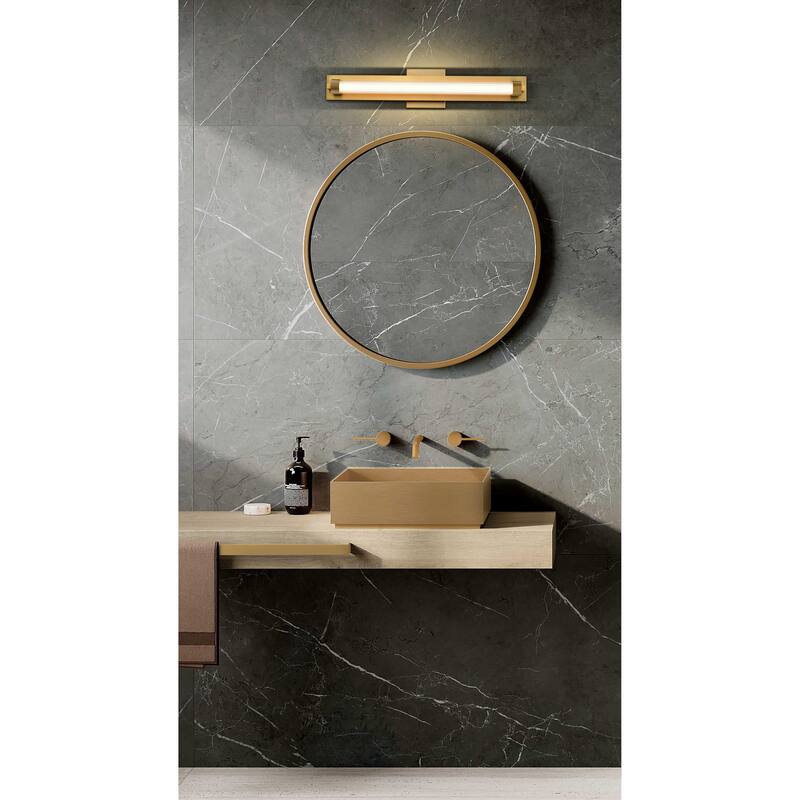 Larissa 24 Inch LED Vanity 3000K CCT Vintage Brass Finish Opaque Glass - Vintage Brass