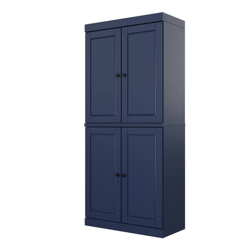 Palace Imports 100% Solid Wood Pantry Cabinet, Raised Panel Doors, Adjustable Shelves, 32" Wide, 71.5" Tall - 32" x 71.5"