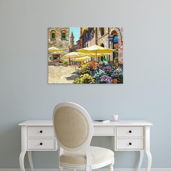 Easy Art Prints Howard Behrens's 'Siena Flower Market' Premium Canvas Art