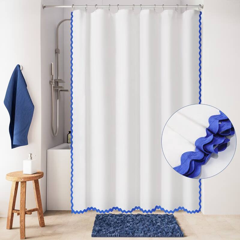 Scalloped Fabric Shower Curtain