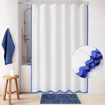 Scalloped Fabric Shower Curtain