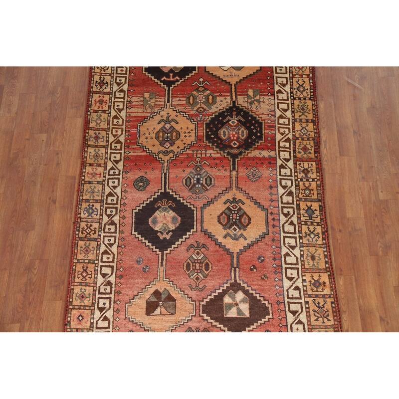 Hand Knotted Oriental 100% Wool Carpet Traditional Geometric Red Lori Area Rug - 7' 10'' X 4' 0''
