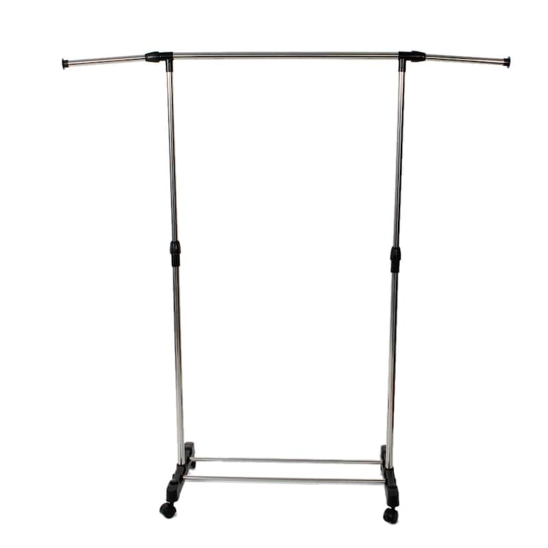 32'' Vertically & Horizontally-stretching Stand Clothes Rack(Single/Double-bar)