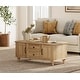 preview thumbnail 1 of 10, Farmhouse Coffee Table with Cabinets & Drawers, Wooden Center Table