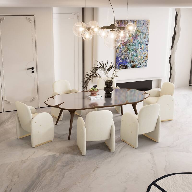 20"x19.7" Oversized Modern Dining Chair Fbaric Upholstered Dining Room Chairs