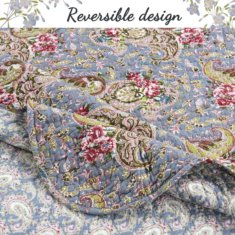 Copper Grove Anthurium Floral Paisley Cotton Quilt Bedding Set