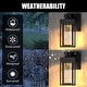 preview thumbnail 3 of 6, Modern LED Outdoor Black Dusk to Dawn Sensor Wall Lantern Sconce with Seeded Glass and built-in GFCI Outlets