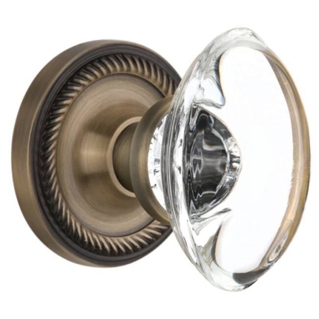 Nostalgic Warehouse Oval Clear Crystal Solid Brass Single Dummy Door