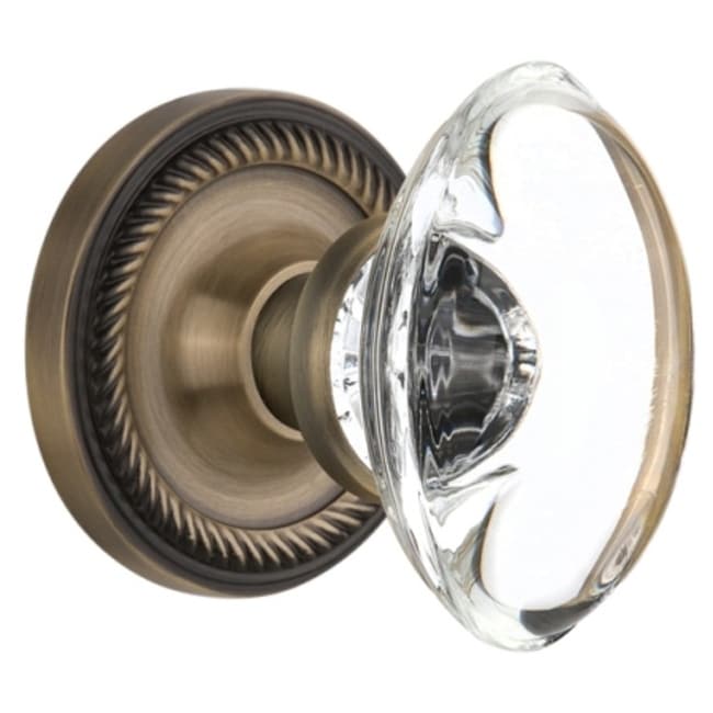 Nostalgic Warehouse Oval Clear Crystal Solid Brass Single Dummy Door