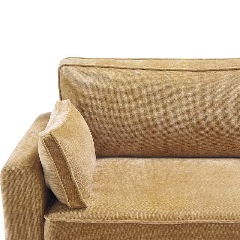 81" Modern Corduroy 3 Seater Sofa, Polyester Rectangle Upholstered Sofa for Livingroom - 81"W X 33"D X 26"H