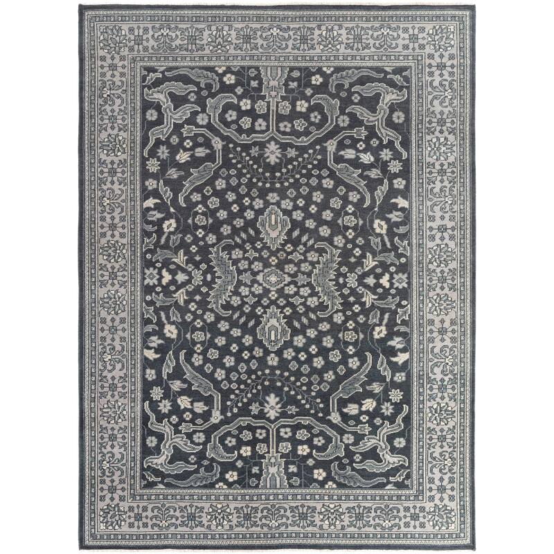 Hand-Knotted Whitford Floral Wool Area Rug