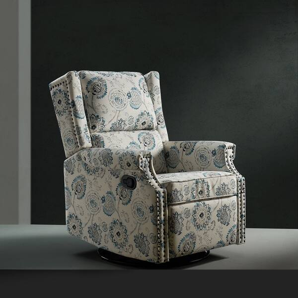 Amelia Transitional Floral Patterned Design Swivel Rocker Recliner by HULALA HOME On Sale