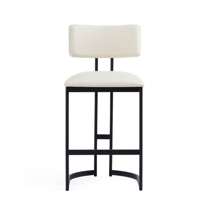 Manhattan Comfort Juno Metal Vegan Leather Counter Stool
