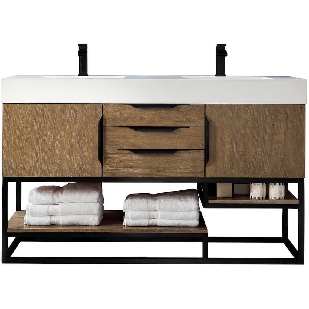 James Martin Vanities 983-V59D-MB-GW Columbia 59" Free Standing Double