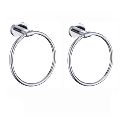 2-Pack 6.5 in. Towel Ring Rustproof Hand Towel Holder