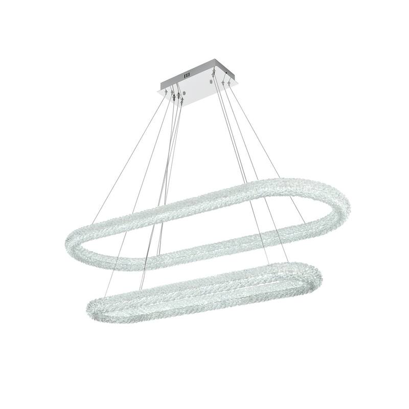 Elegant Lighting 3800G50L2 Bowen 51" Wide LED Crystal Ring Chandelier
