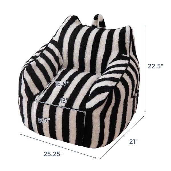 dimension image slide 8 of 12, Children's Bean Bag Chair,Corduroy Bean Bag Sofa with Armrests