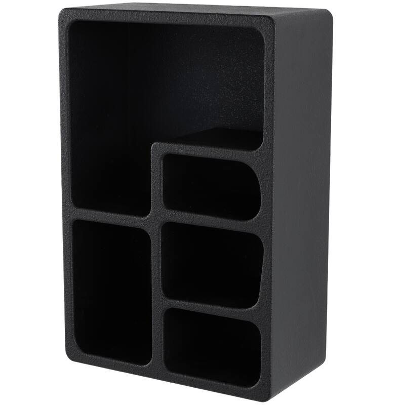 Wooden 5 Shelf Geometric Room Wall Shelf with Block Shapes - Black or Cream