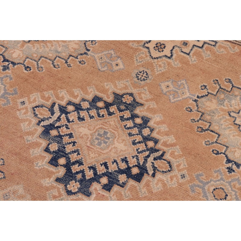 Tribal Kazak Cody Brown/Beige Wool Rug - 5'0'' x 6'9''