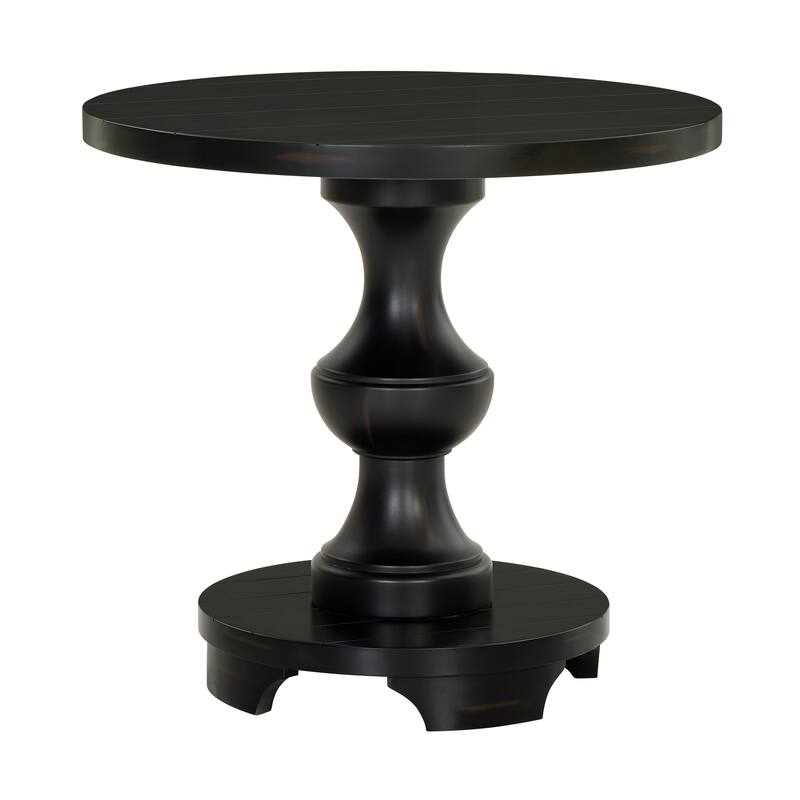 Traditional Round Pedestal End Table