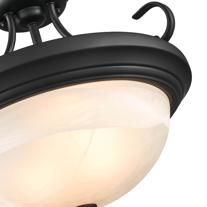 Millennium Lighting Metal 2 Light Semi-Flush Ceiling Mount in Multiple Finishes - N/A