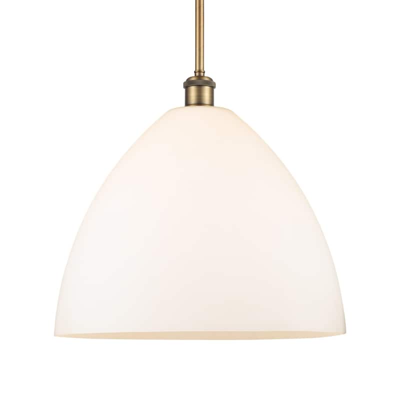 Innovations Lighting 516-1S-17-16 Bristol Pendant Bristol Glass 16" - Brushed Brass / Matte White