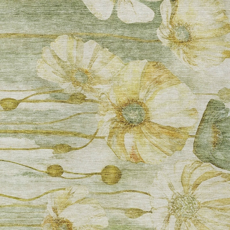 HomeRoots Floral Transitional Rectangle Outdoor Rug
