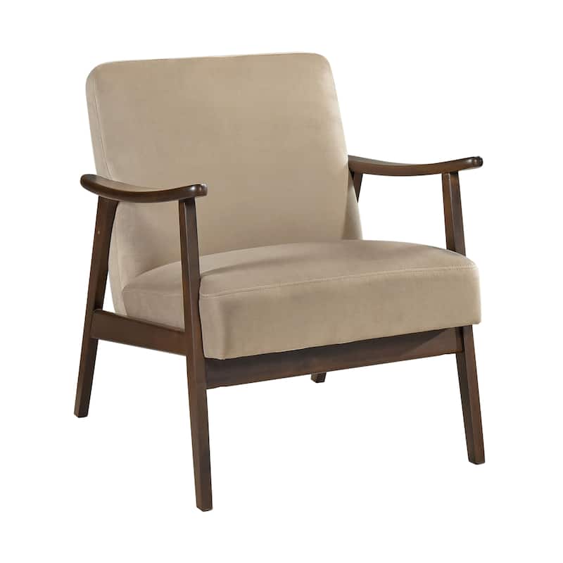 Woodside Velvet Accent Chair - Light Brown