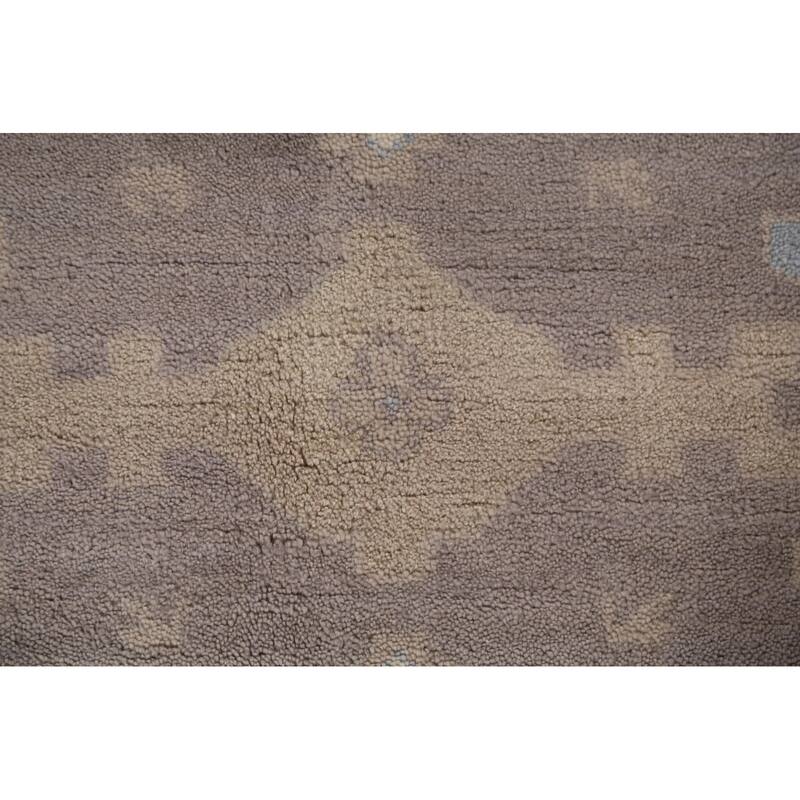 Gray & Ivory Oushak Indian Area Rug Hand-Knotted Wool Carpet - 8'0"x 9'8"
