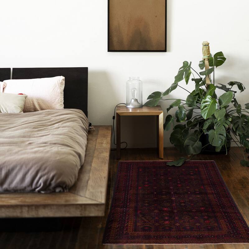 ECARPETGALLERY Hand-knotted Teimani Dark Navy Wool Rug - 3'7 x 6'1