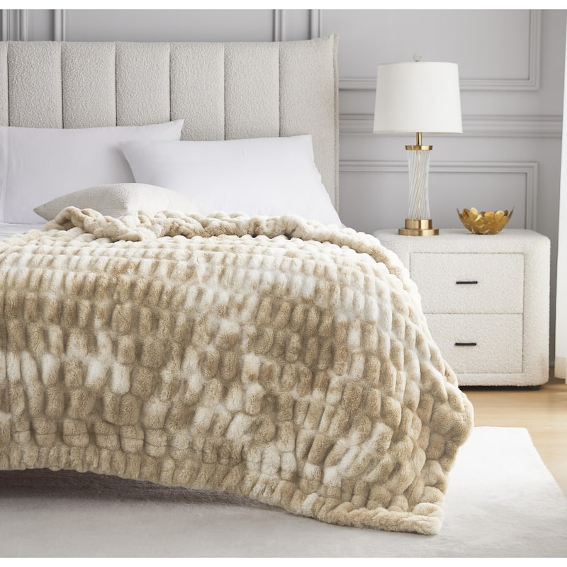 Nanshing Yoona Faux Fur Reversible Throw Blanket