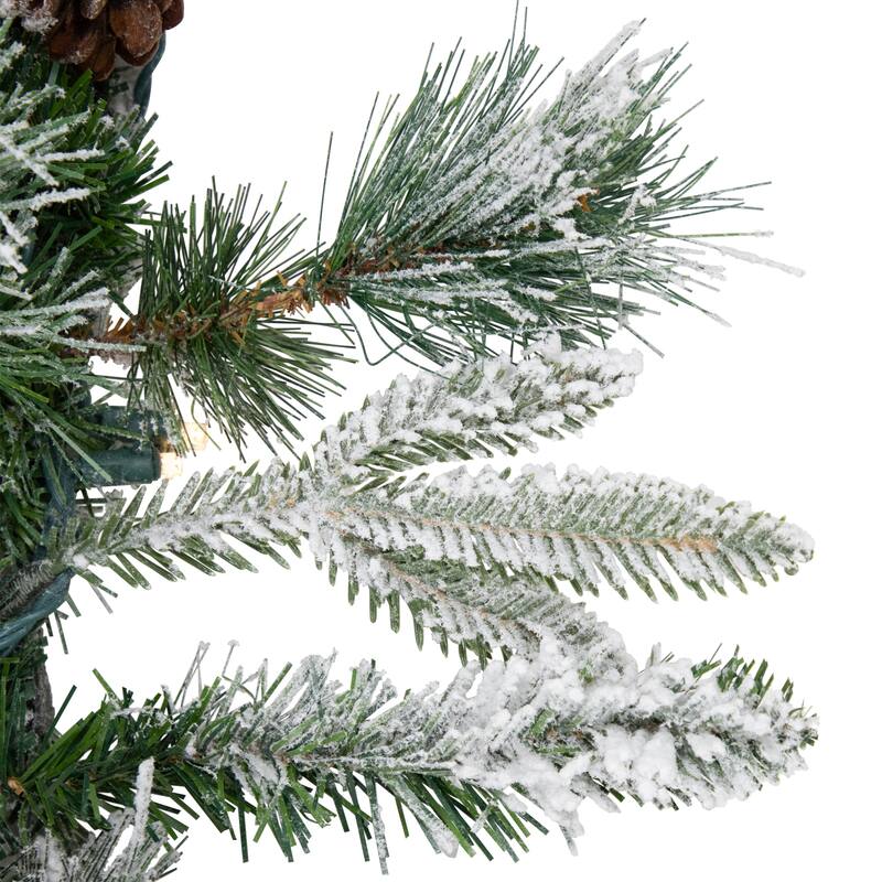 9'x14" Mixed Rosemary Emerald Pine Artificial Garland Clear LED