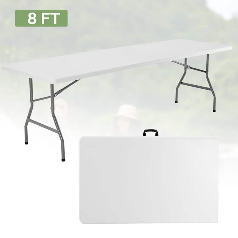 Outdoor Folding Dining Table Portable Plastic Desk with Carrying Handle for Camping Picnic