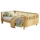 preview thumbnail 39 of 42, Toddler Platform Bed with Fences Headboard Footboard and Removable Side Rails for Kids, Girls and Boys Wooden Daybed
