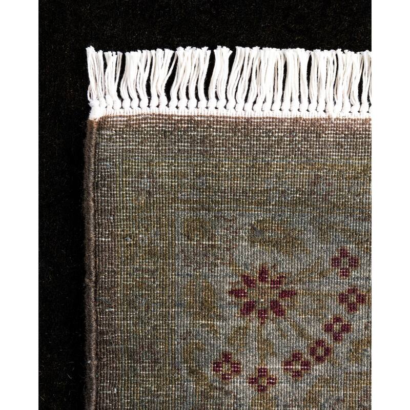 Overdyed One-of-a-Kind Hand-Knotted Area Rug - Gray - 3' 3" x 18' 4"