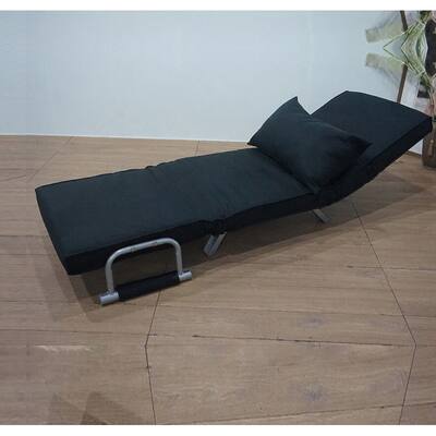 Foldable Dual Purpose Single Black Sofa Chair With Dust Cover Lounge Sofa Bed
