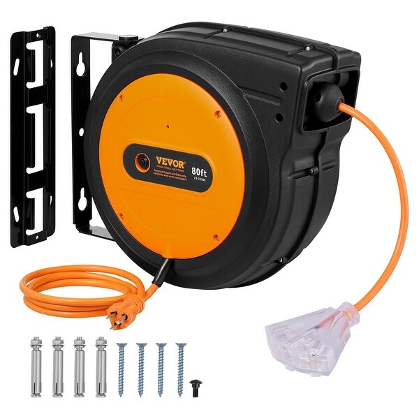 Retractable Extension Cord Reel, SJTOW Retractable Power