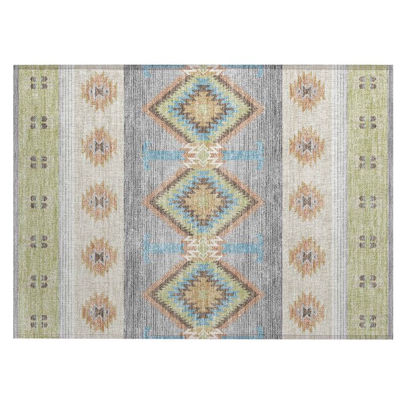 Machine Washable Indoor/ Outdoor Global Chennai Chantille Rug