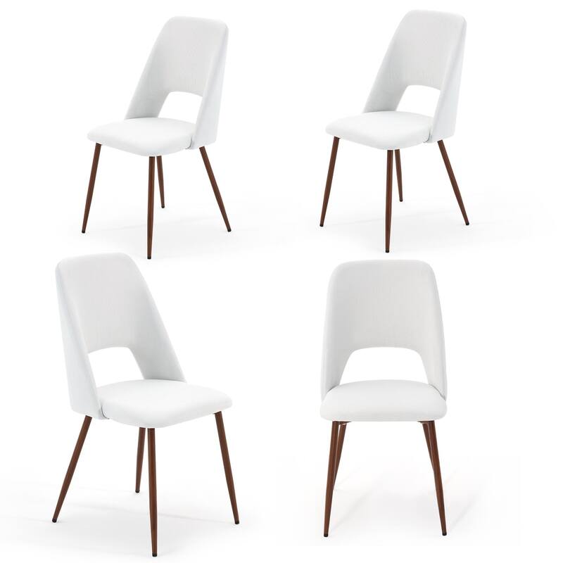 EROMMY Modern Dining Set - 72" Solid Wood Table & 4 Upholstered Chairs