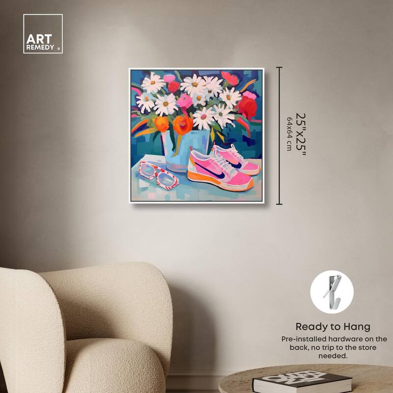 Whimsical Sneakers Flower Vase Canvas by Art Remedy